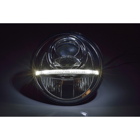 7" Nolden LED forlygte Del sort m. positionslys Mk1 2 stk