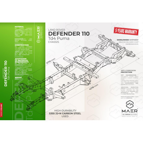 Maer Chassis Defender 110" TD4 Puma